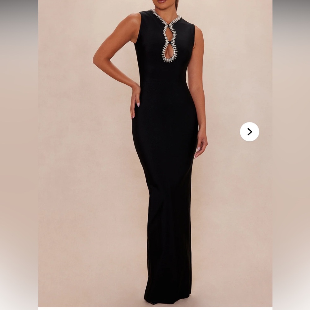 Fashion Nova Black Dress with Silver Accents